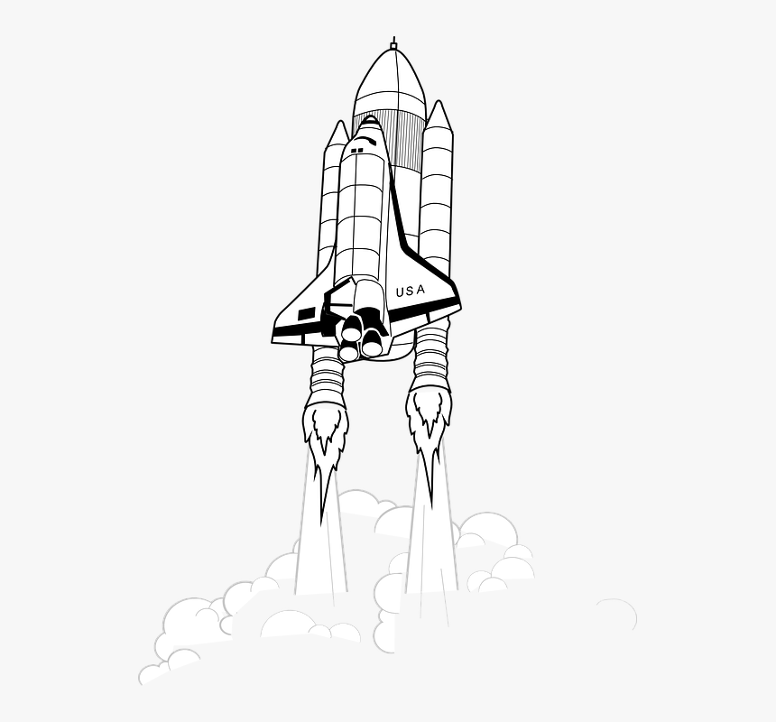 Rocket Skyrocket Nasa Liftoff Shuttle Space Space Shuttle - Space Shuttle Blast Off Art, HD Png Download, Free Download