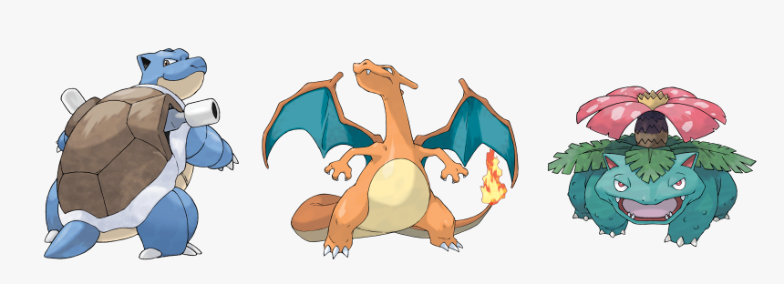 Transparent Blastoise Png - Venusaur Blastoise And Charizard, Png Download, Free Download