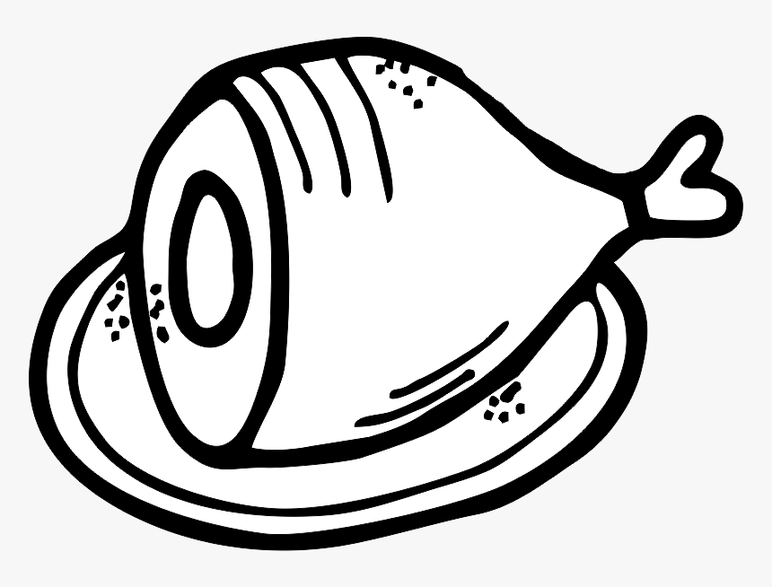 Ham Black And White - Ham Clipart Black And White, HD Png Download, Free Download