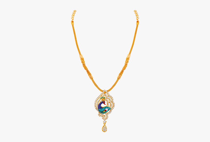 Gold Chain With Peacock Endant, HD Png Download, Free Download
