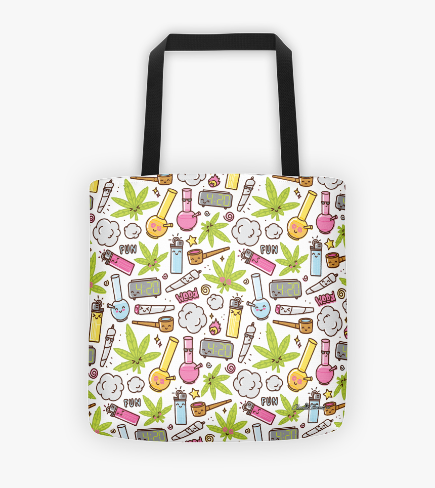 Weed Fun - Tote Bag - Kawaii Weed Background, HD Png Download, Free Download