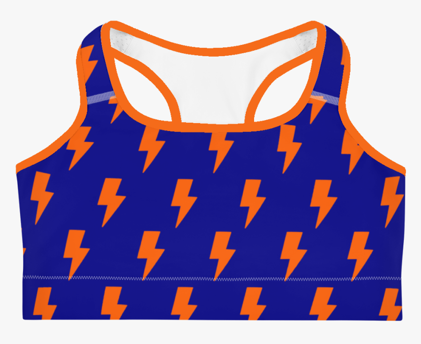 Orange & Blue Lightning Bolts Sports Bra - Active Tank, HD Png Download, Free Download