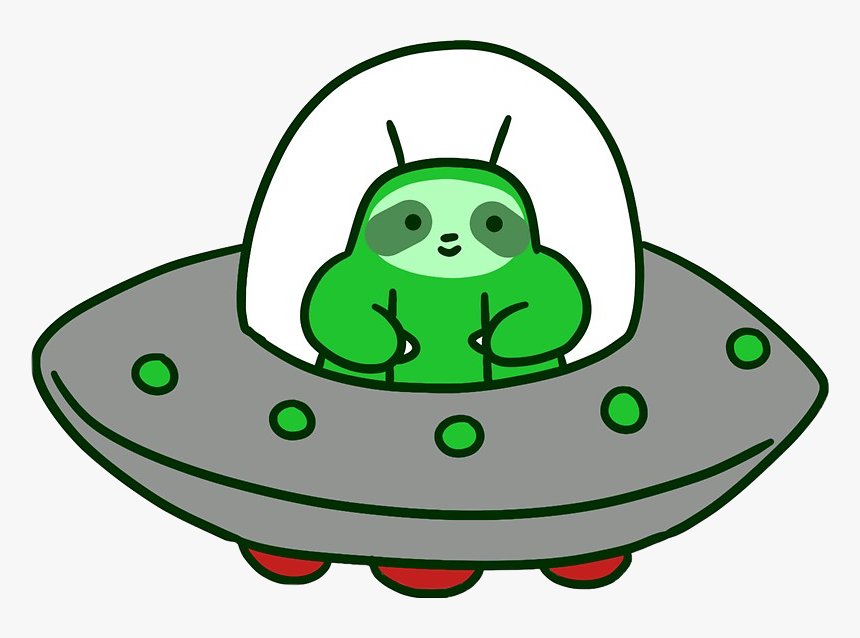 Sloth Ufo Alien Green Planets Spaceship Ship Space, HD Png Download, Free Download