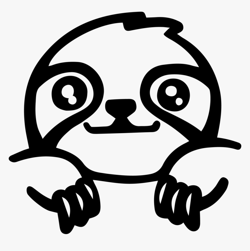 Looking For A Cute Animal Face Decal I"ve Got Pigs, - Sloth Black And White, HD Png Download, Free Download