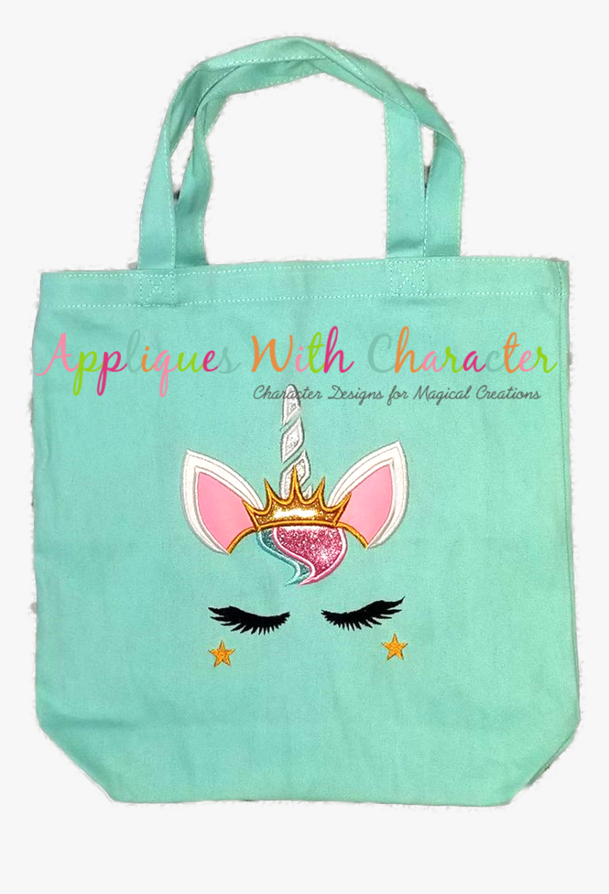 Unicorn Face With Crown Applique Design - Tote Bag, HD Png Download, Free Download