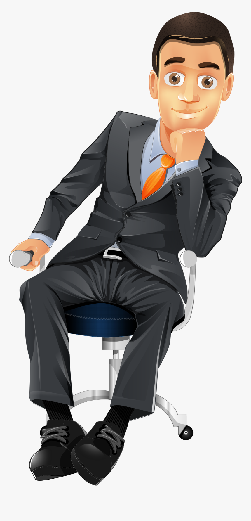 Sitting-man - Businessman Vector, HD Png Download, Free Download