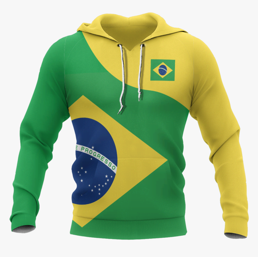 Brazil Flag Curve Concept Pullover Hoodie - Dominican Republic Sport Zip Up Hoodie Premium Style, HD Png Download, Free Download