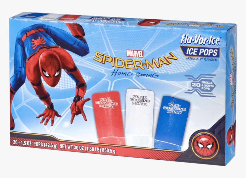 Fla Vor Ice Spider Man Ice Pops - Spiderman Ice Pops, HD Png Download, Free Download