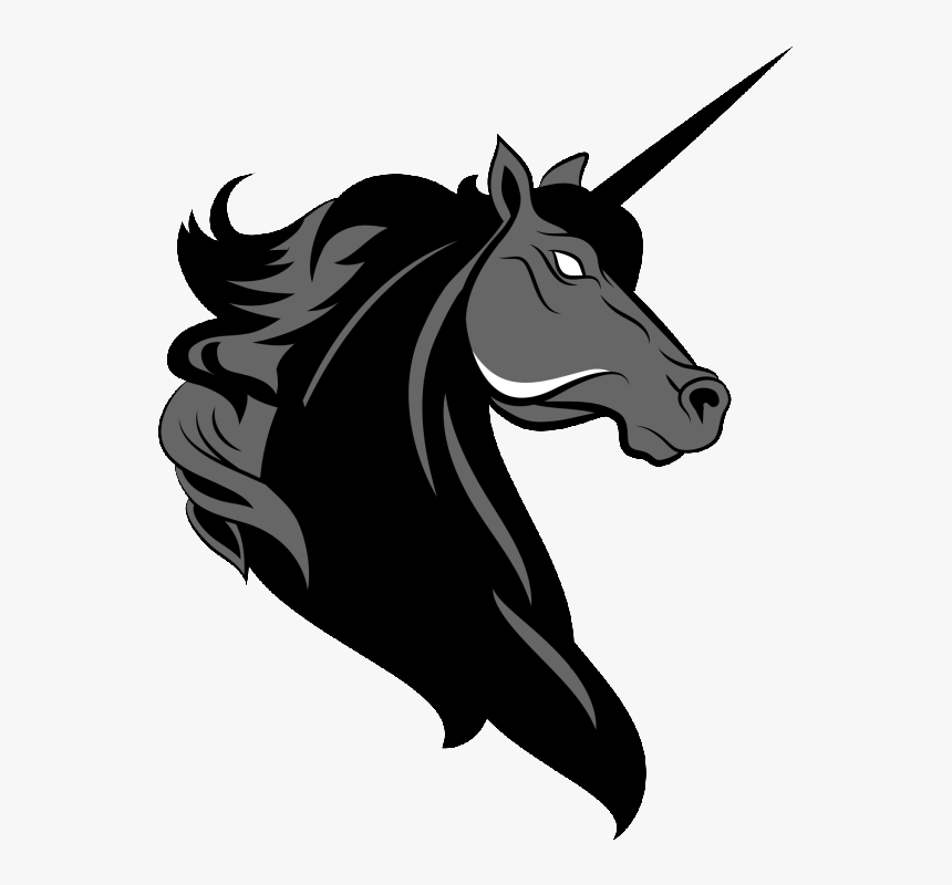 Evil Blind Eyed Grey And Black Unicorn Head Tattoo - Evil Unicorn, HD Png Download, Free Download