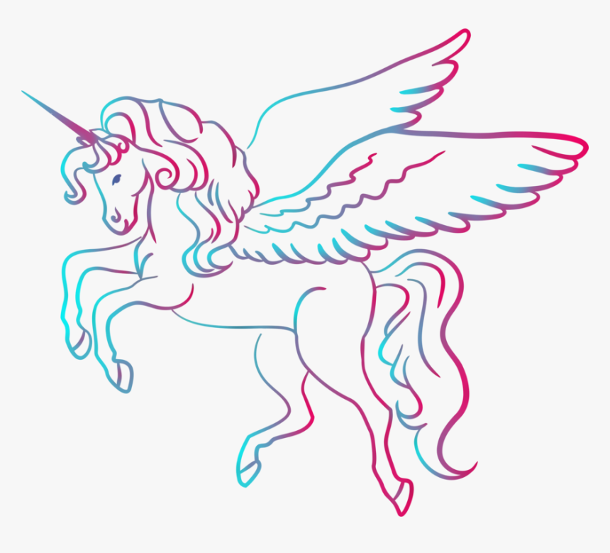 Pink,line Art,head - Drawing Images Of Unicorn, HD Png Download, Free Download