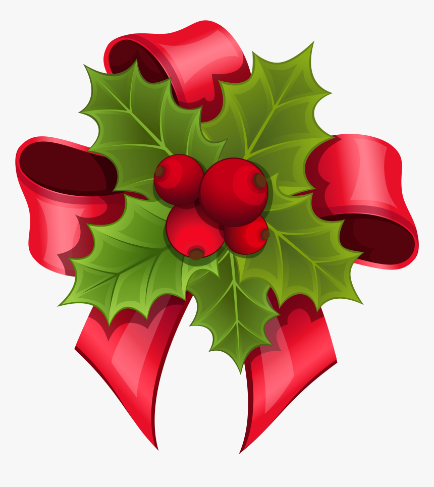 Holly Clipart Bow Mistletoe - Mistletoe Transparent, HD Png Download, Free Download