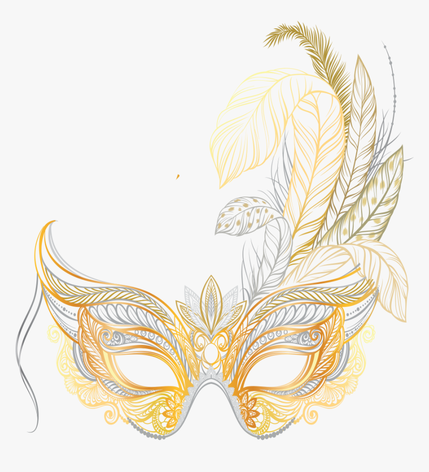 Gold Masquerade Mask Vector, HD Png Download, Free Download