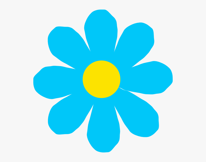 Bright Blue Flower Svg Clip Arts - Sky Blue Flower Clipart, HD Png Download, Free Download