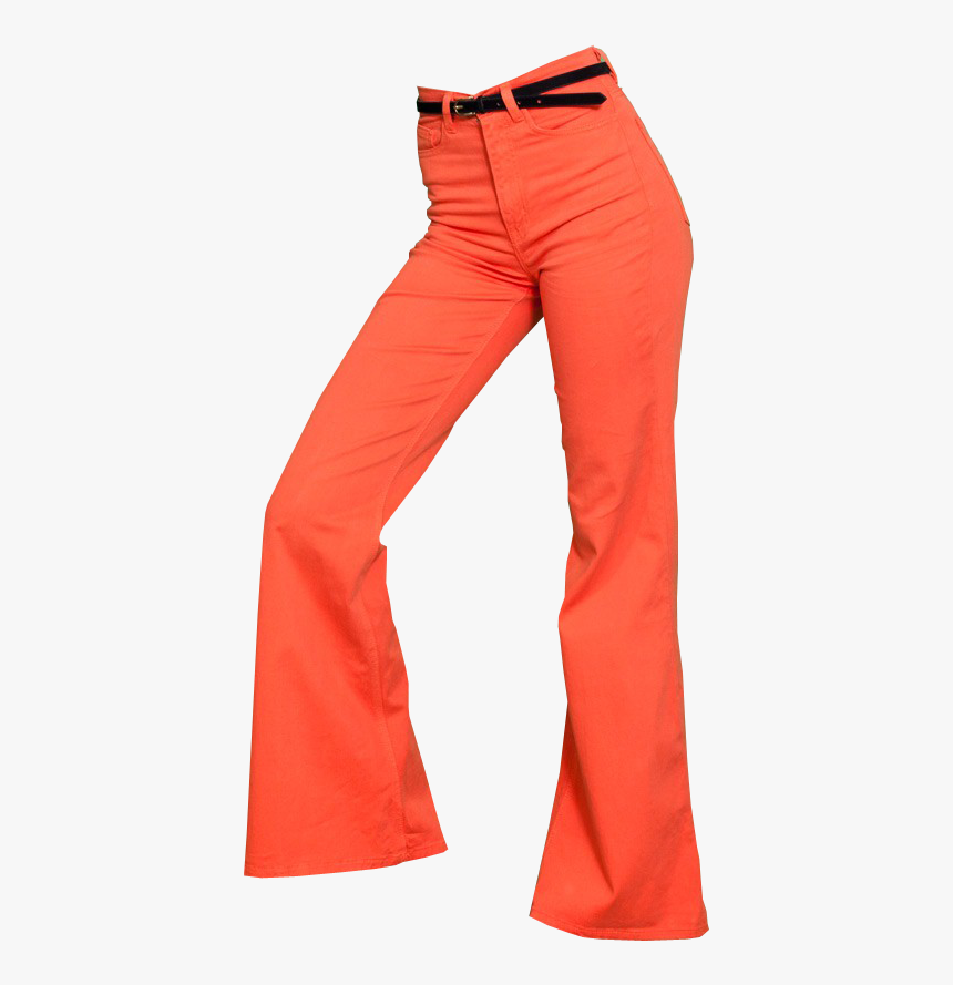 Retro Clothing Orange Bell Bottom Jeans Transparent - Orange Bell ...