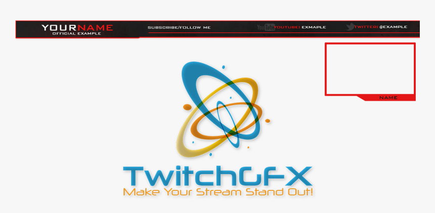 Simple Red Free Twitch Overlay - Twitch Stream Top Bar, HD Png Download, Free Download