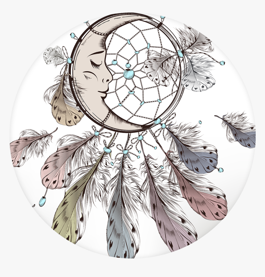 Transparent Dreamcatcher Png - Moon Shaped Dream Catcher Drawings, Png Download, Free Download