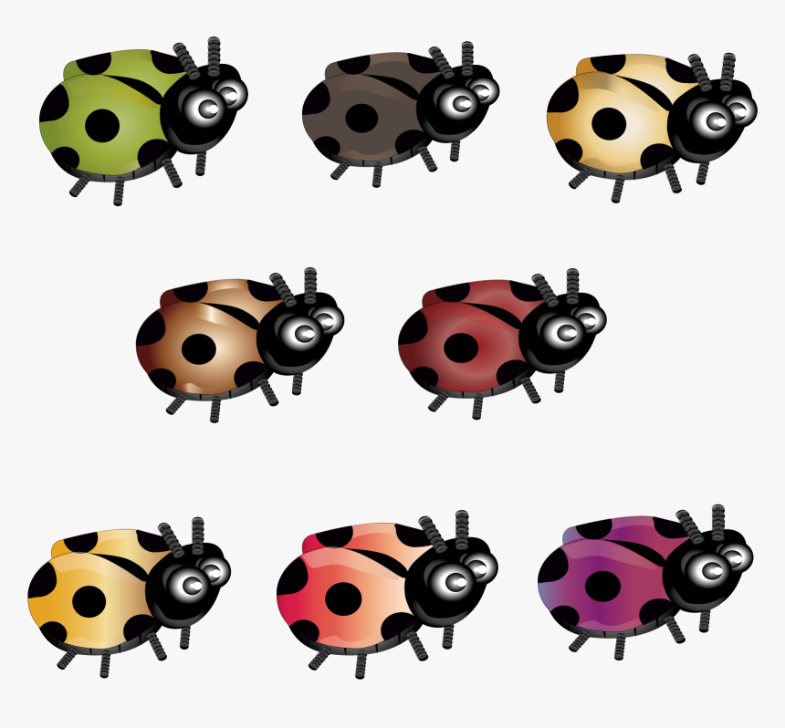 Ladybug 8 Colors Clip Arts - 8 Ladybugs Clipart, HD Png Download, Free Download