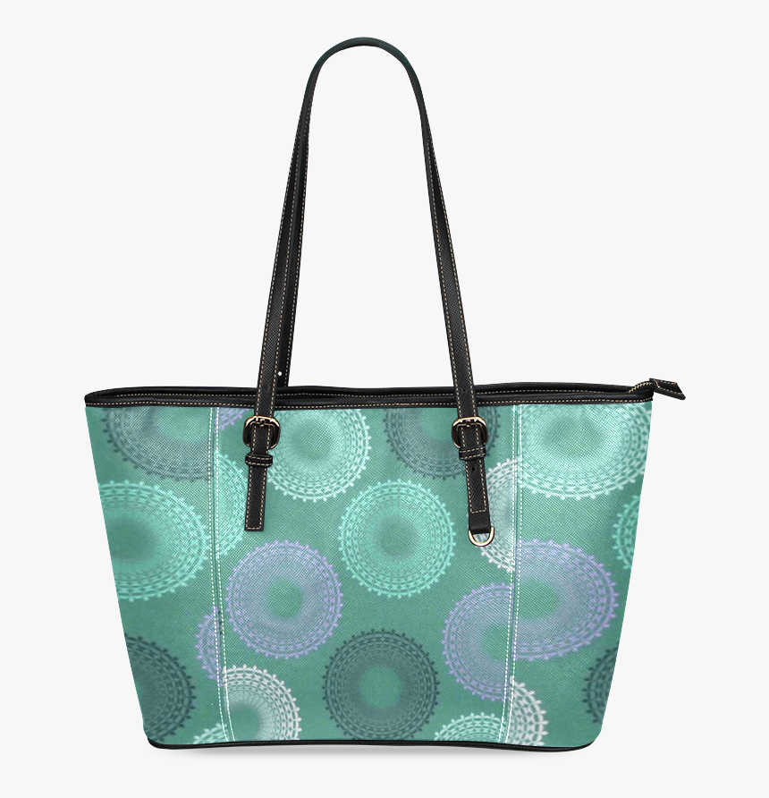 Teal Sea Foam Green Lace Doily Leather Tote Bag/small - Tote Bag, HD Png Download, Free Download