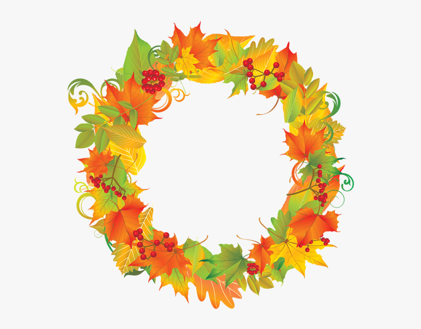 Autumn Leafs Border Frame Png Clipart Image Autumn - Transparent Autumn Wreath Clipart, Png Download, Free Download