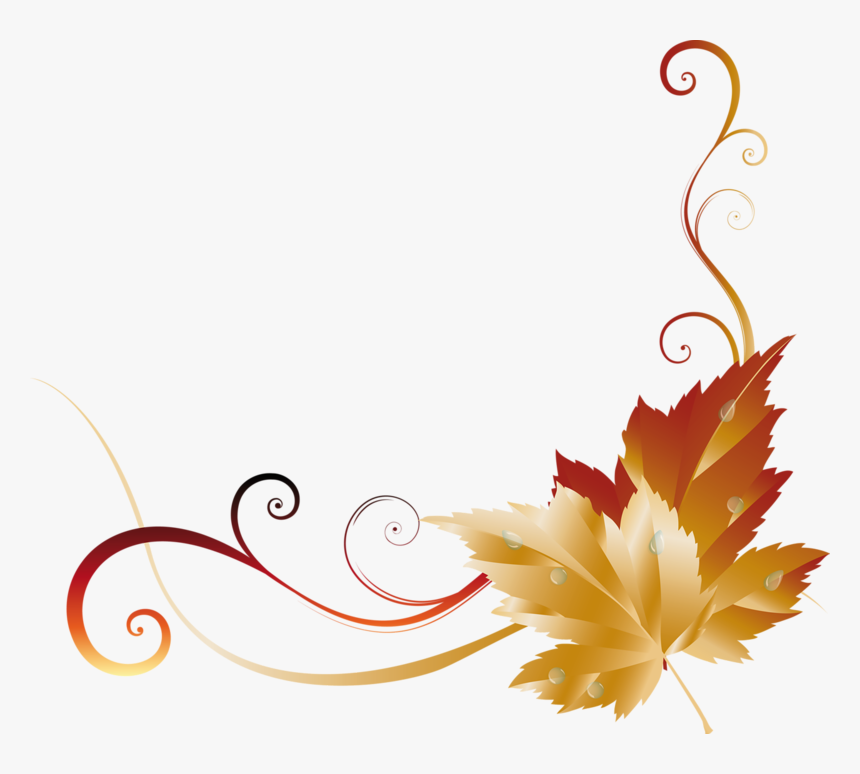 Fall Leaf Corner Border - Colour Corner Border In Png, Transparent Png, Free Download