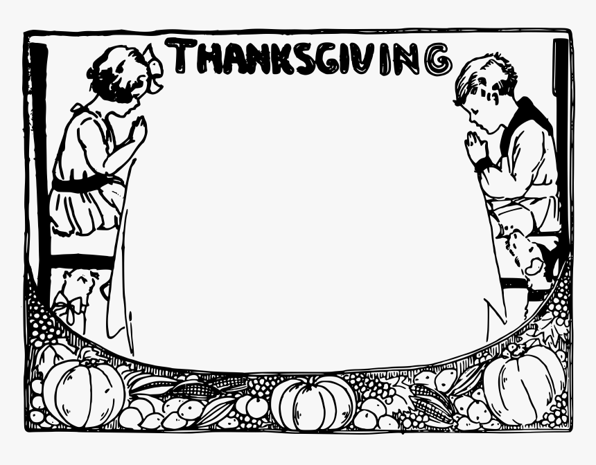Transparent Thanksgiving Clip Art Black And White - Pray Borders Black And White, HD Png Download, Free Download