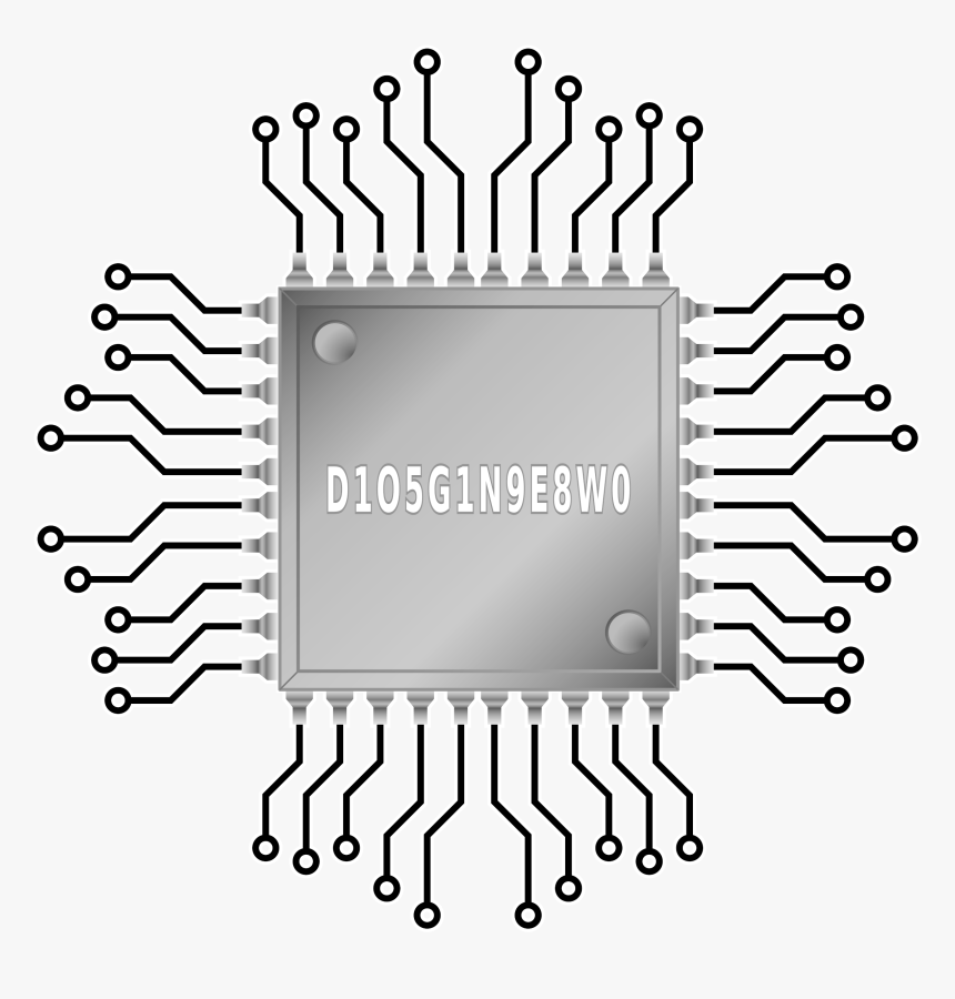 Line,circuit Circuit Device,electronic Component - Microchip Png, Transparent Png, Free Download