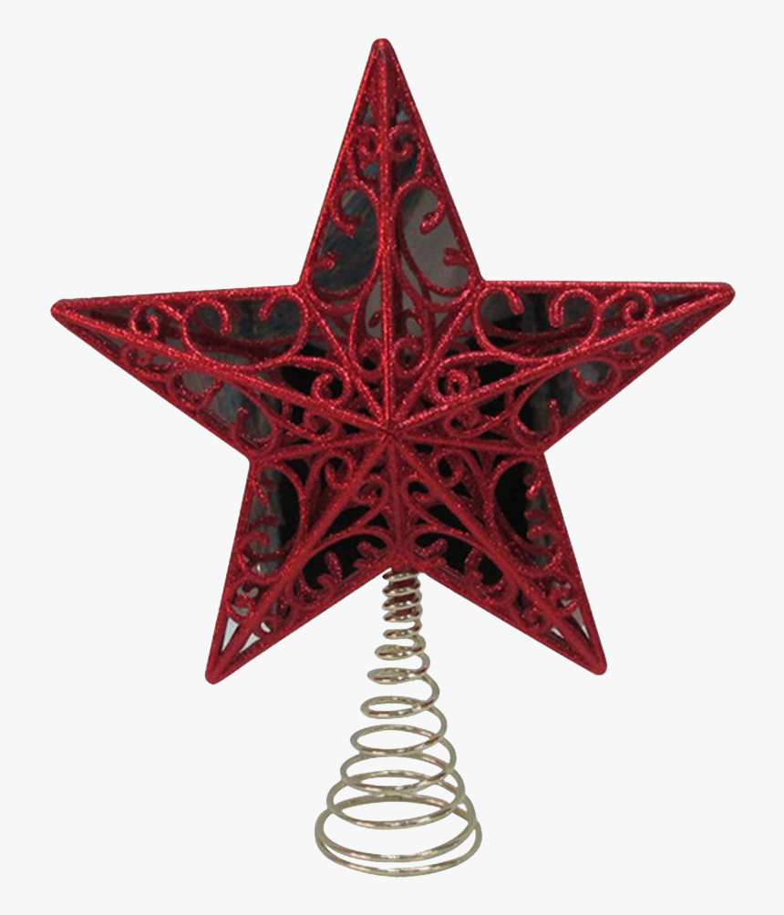 Red Star Png Background - Tree Topper Red, Transparent Png, Free Download