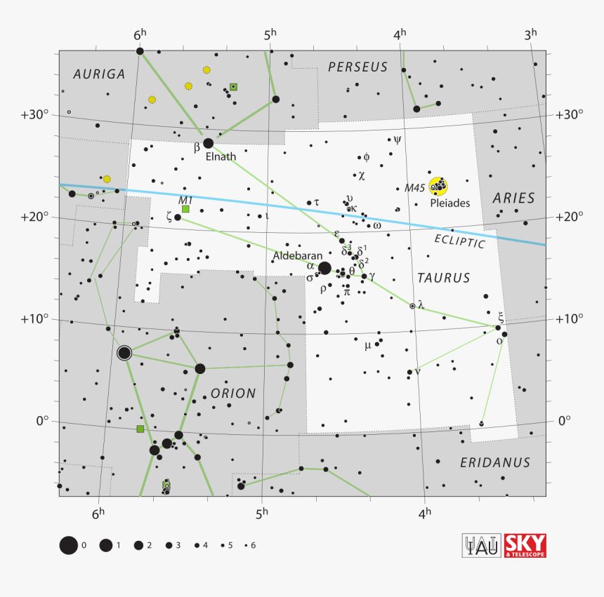 Taurus Constellation Star Chart, HD Png Download, Free Download