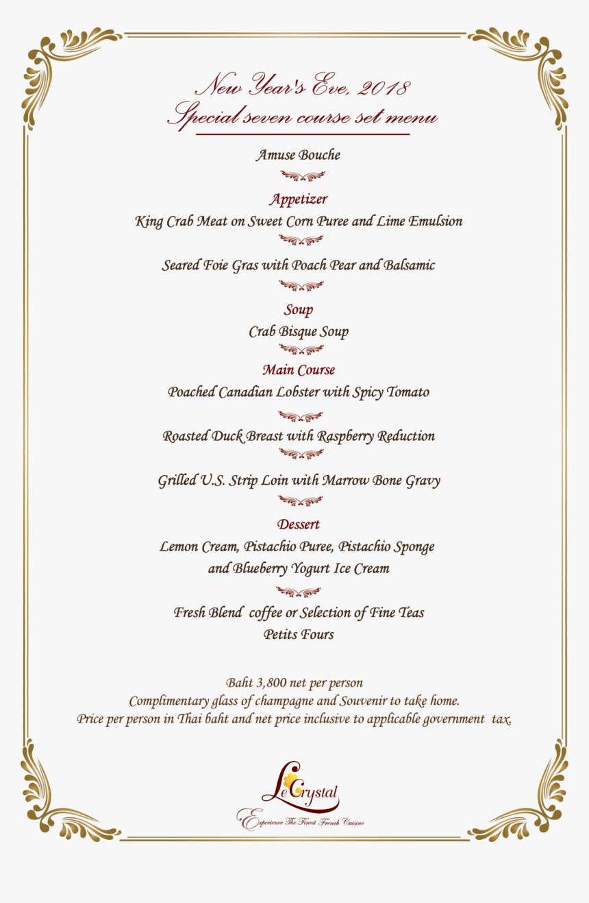 Transparent New Year Eve Png - New Year Menu 2019, Png Download, Free Download