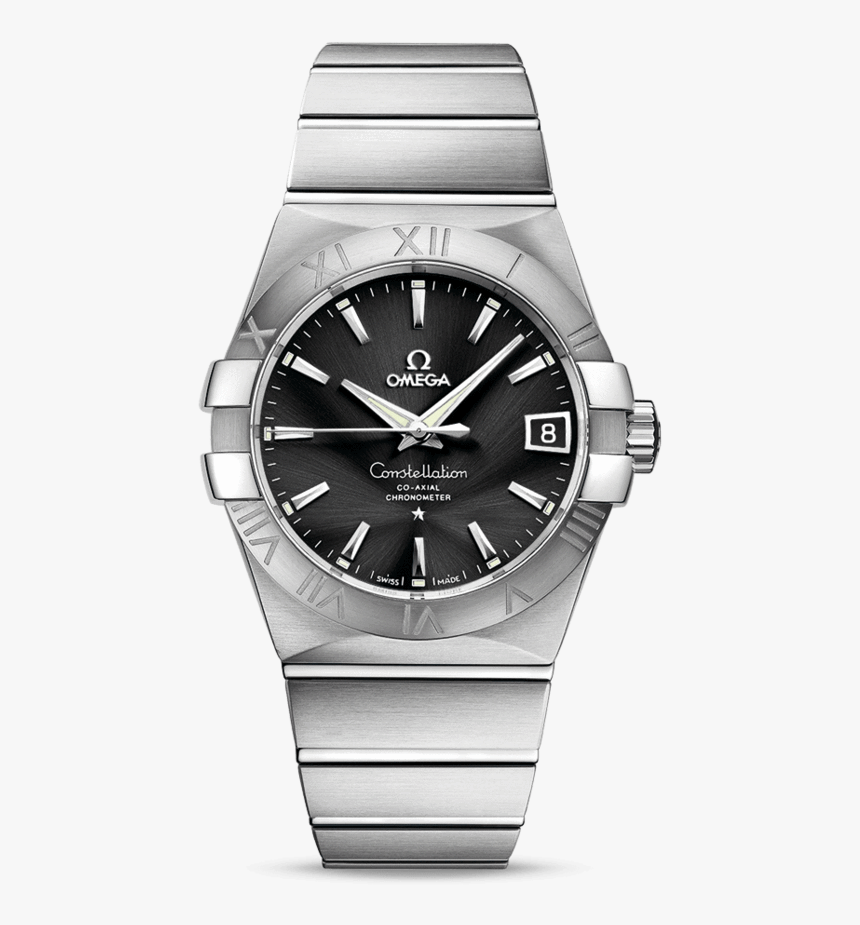 Omega Stainless Steel Constellation Co-axial Watch - Omega Constellation Mens Diamond, HD Png Download, Free Download