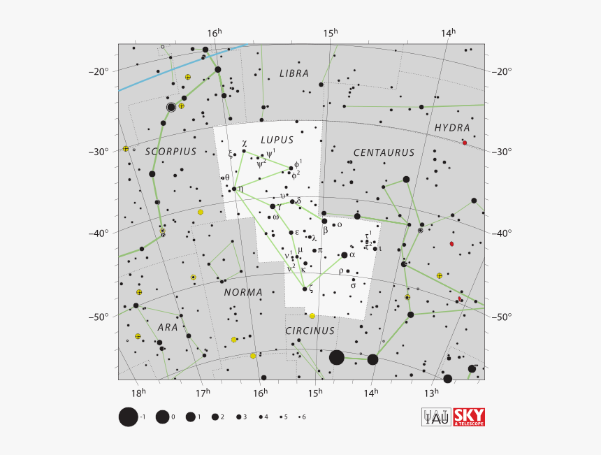 Constellatiion Lupus - Lupus Constellation Star Names, HD Png Download, Free Download