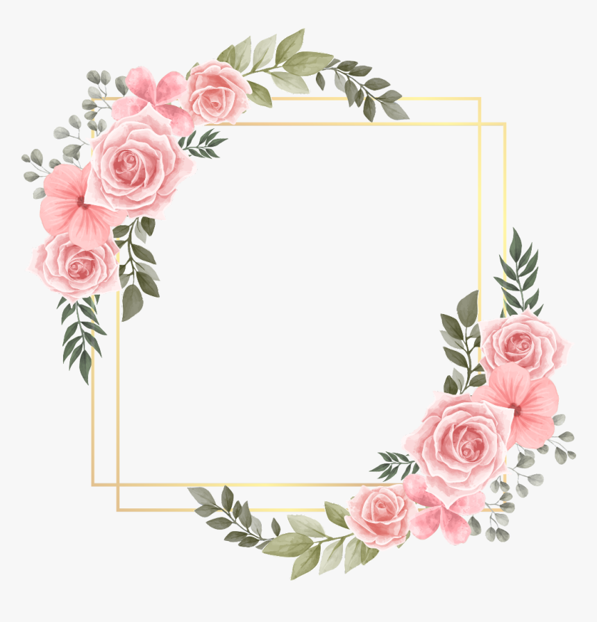 #rose #square #flower #floral #frame #gold #glitter - Message Happy Teachers Day, HD Png Download, Free Download