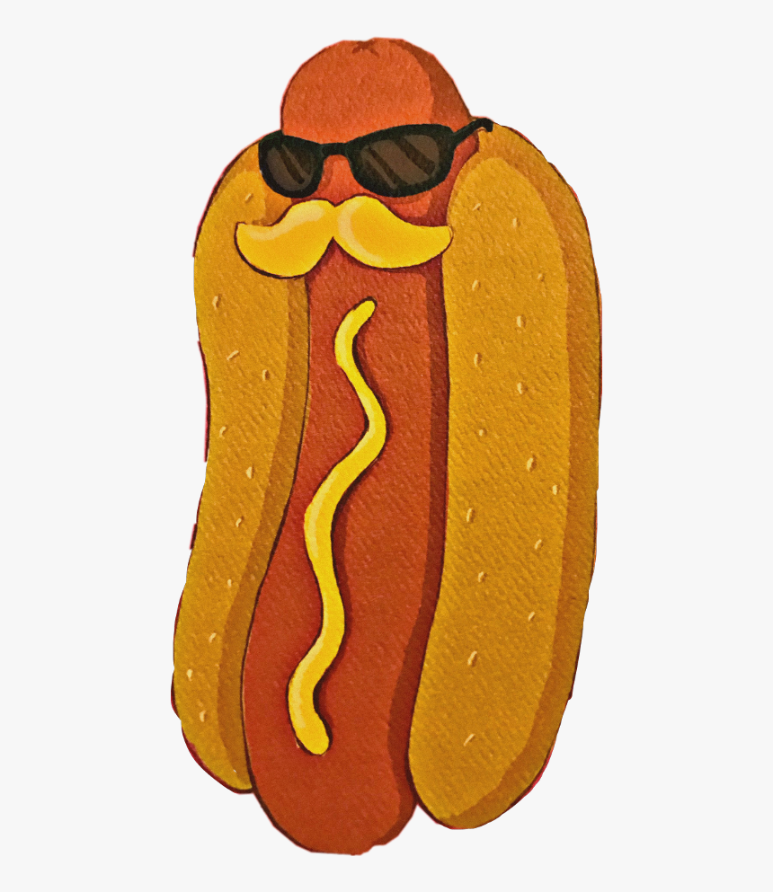 Hotdog Sunglasses Mustard Mustache Bun Freetoedit - Hot Dog Con Bigote, HD Png Download, Free Download