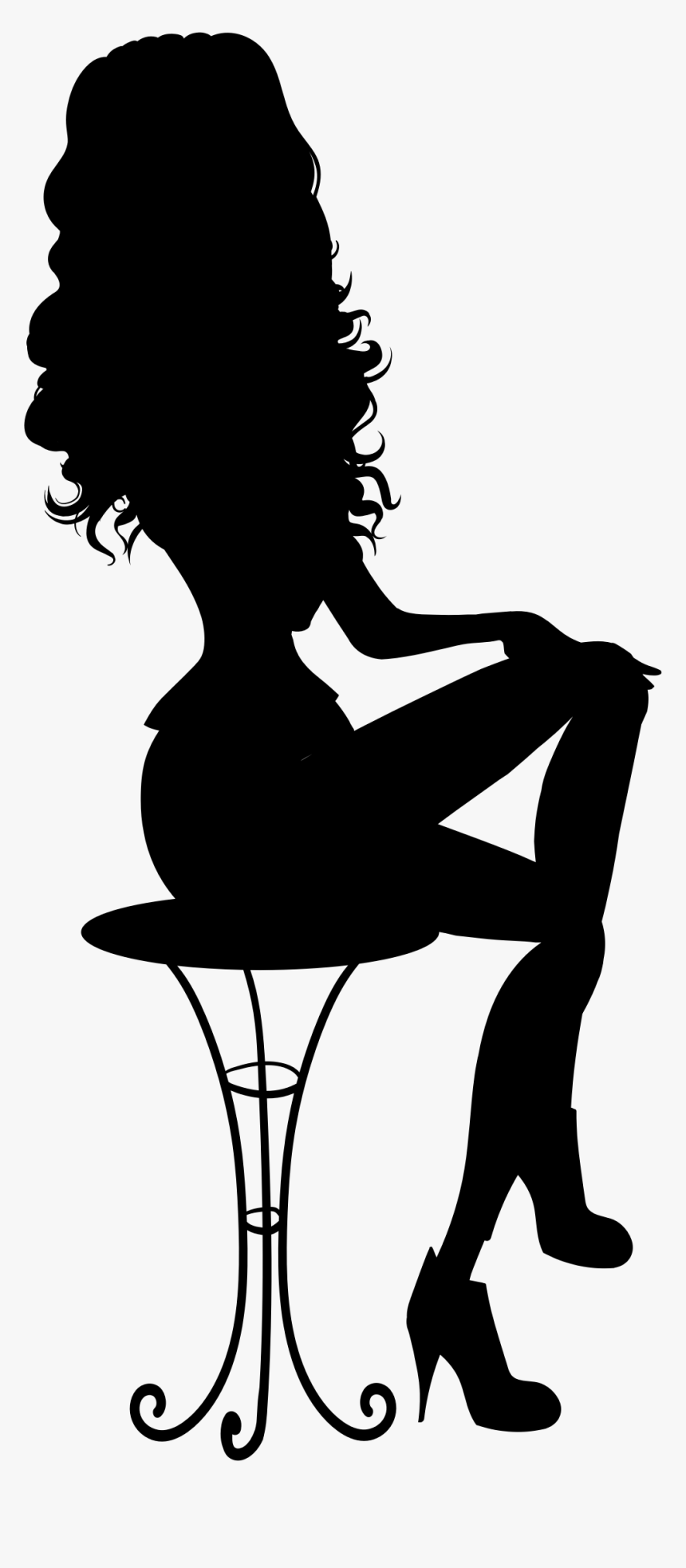 Woman Silhouette Sitting Clip Art - Woman Silhouette Icon Png, Transparent Png, Free Download