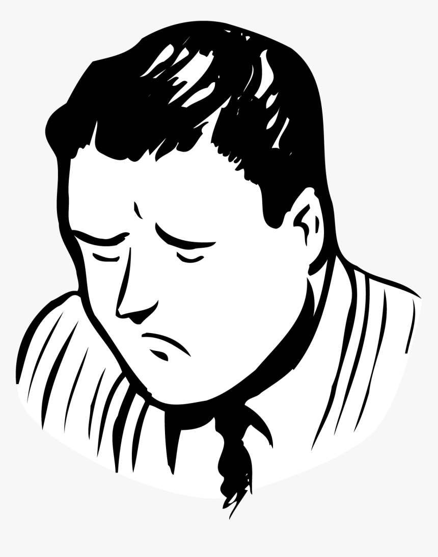 Sad Dad Clipart Black And White - Sad Clipart Black And White, HD Png Download, Free Download