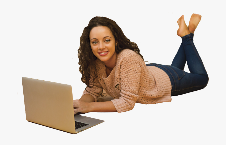 Woman Laptop Cutout - Woman Sitting Cutouts, HD Png Download, Free Download