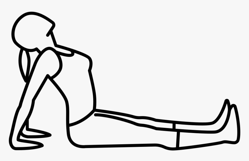 Woman Sitting On The Floor Stretching Head - Line Art, HD Png Download, Free Download