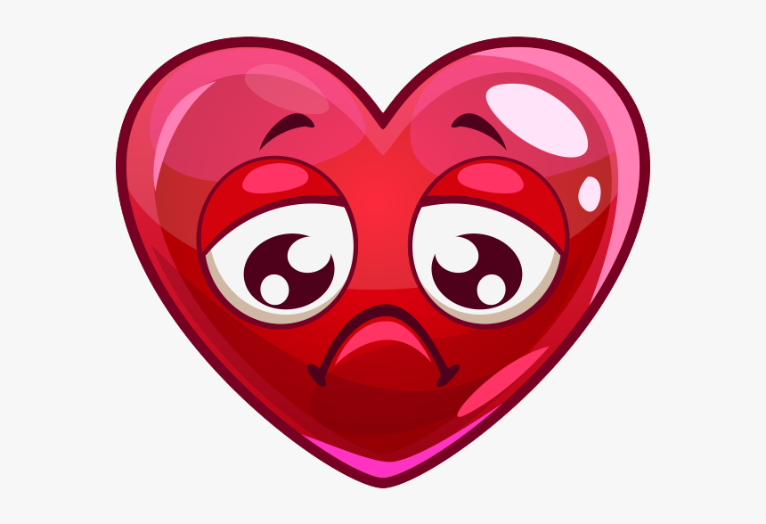 Sad Heart Png Image - Cartoon Hearts With Faces, Transparent Png, Free Download