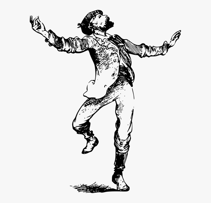 People Clipart Dancing Dance - Dancing Man Drawing, HD Png Download, Free Download