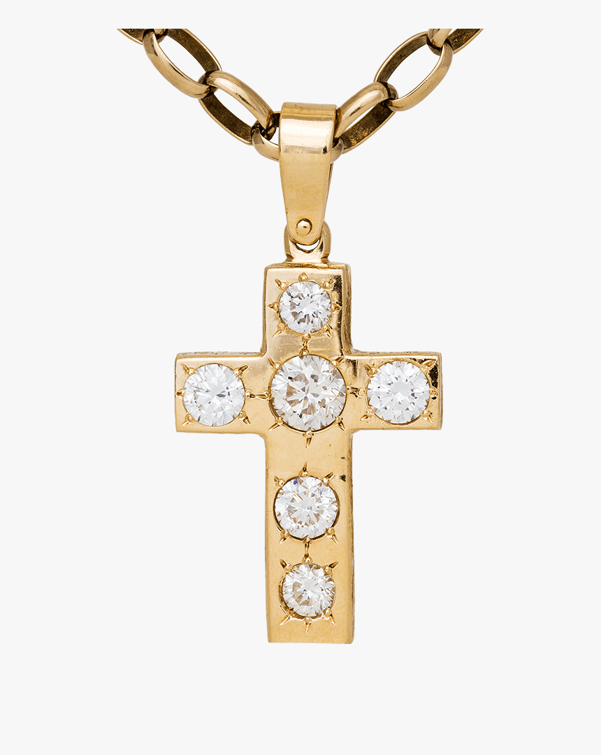 Diamond Gold Cross - Locket, HD Png Download, Free Download