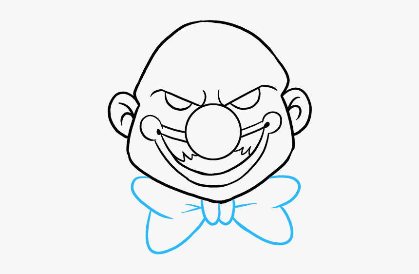 Clip Art Scary Face Drawing - Easy Scary Clown Drawings, HD Png Download, Free Download