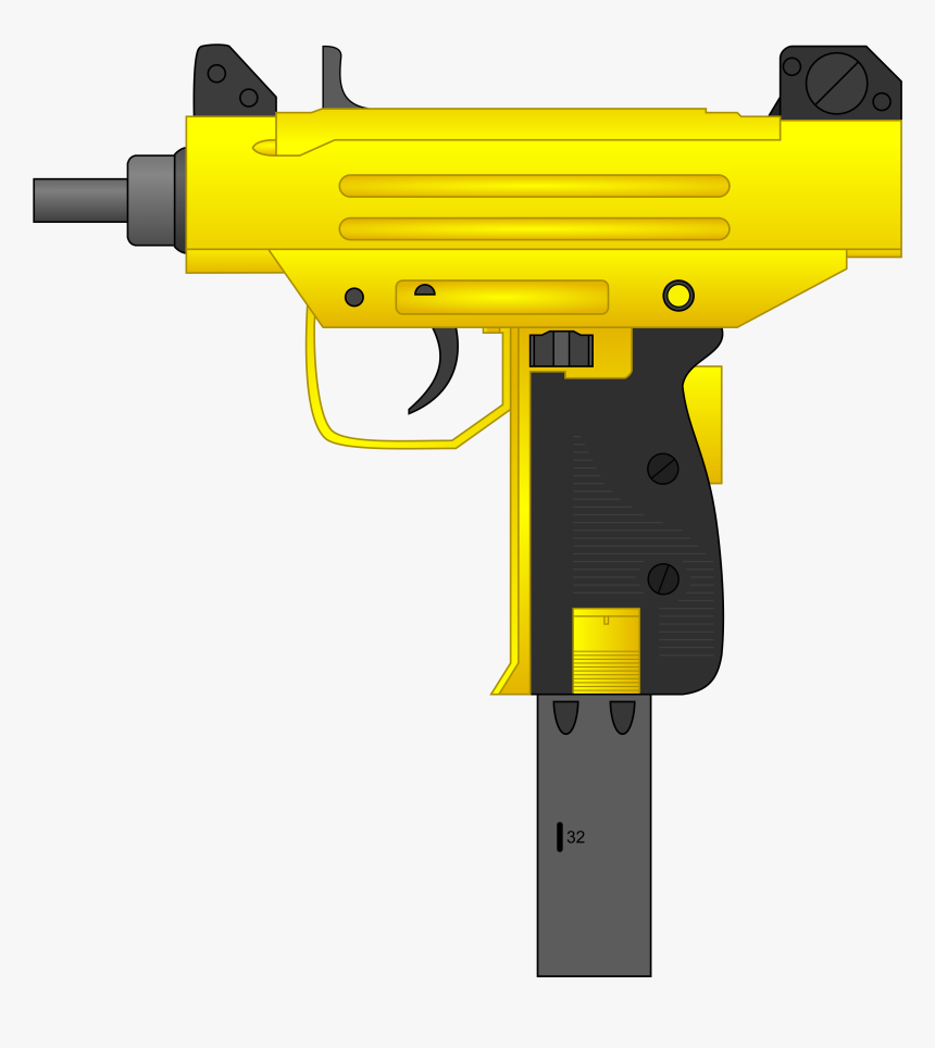 Clip Art Metralhadora Uzi - Uzi Transparent, HD Png Download, Free Download