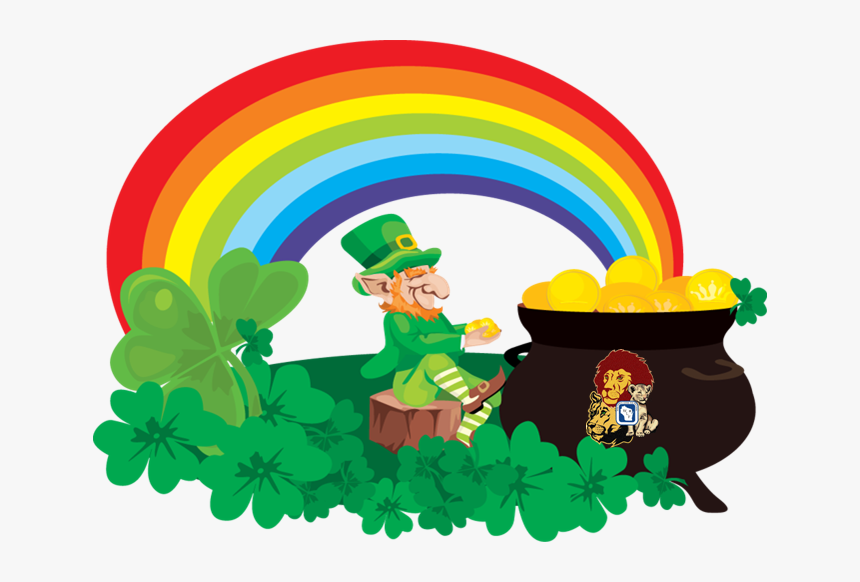 Leprechaun - Leprechaun With Rainbow And Pot Of Gold, HD Png Download, Free Download