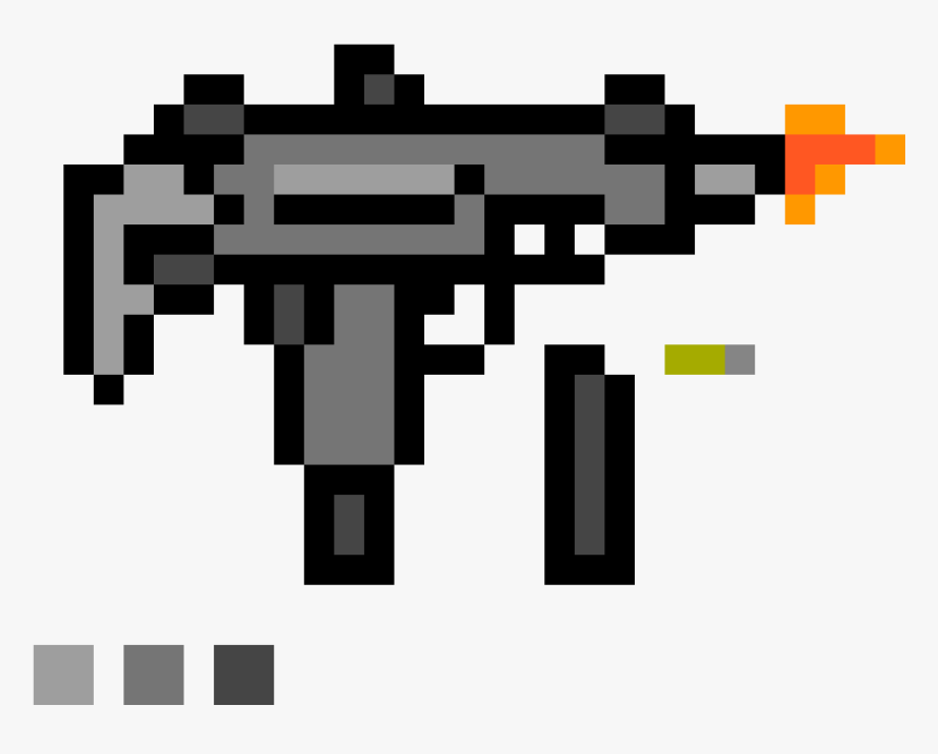 Uzi Pixel Art Png, Transparent Png, Free Download