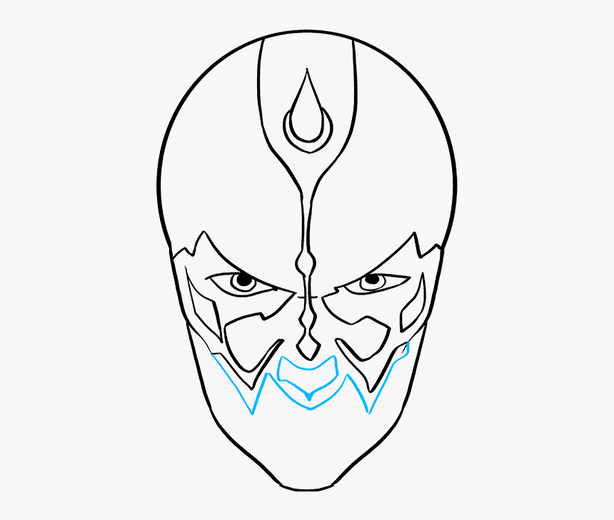 How To Draw Darth Maul From Star Wars - Darth Maul Line Drawing, HD Png Download, Free Download