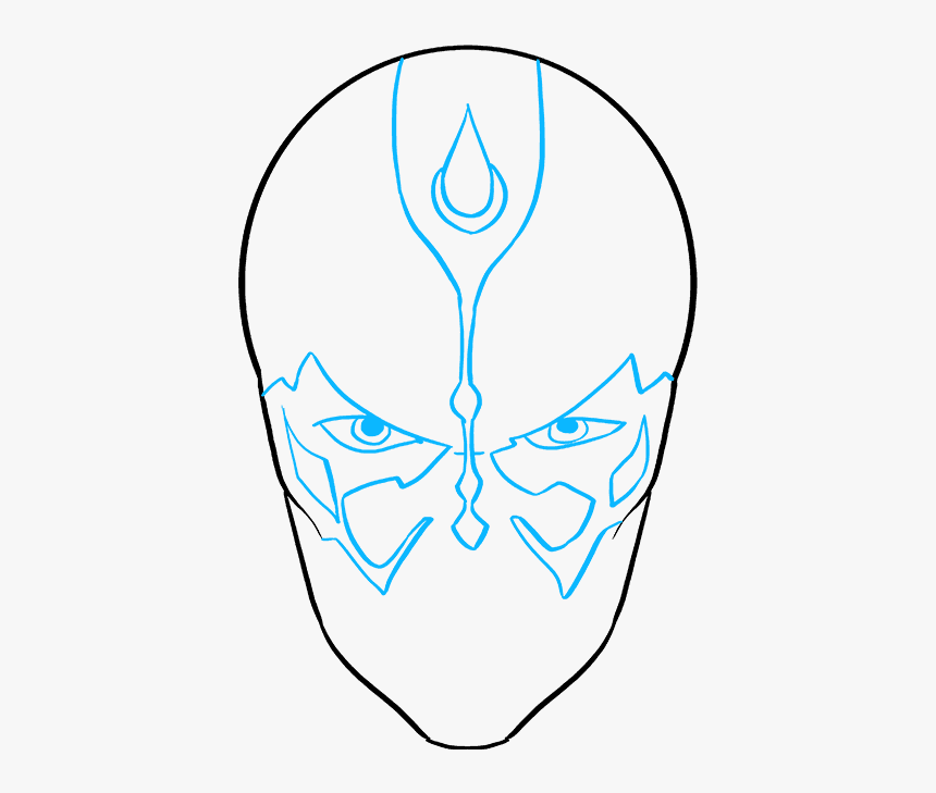 How To Draw Darth Maul From Star Wars - Darth Maul Line Drawing, HD Png Download, Free Download