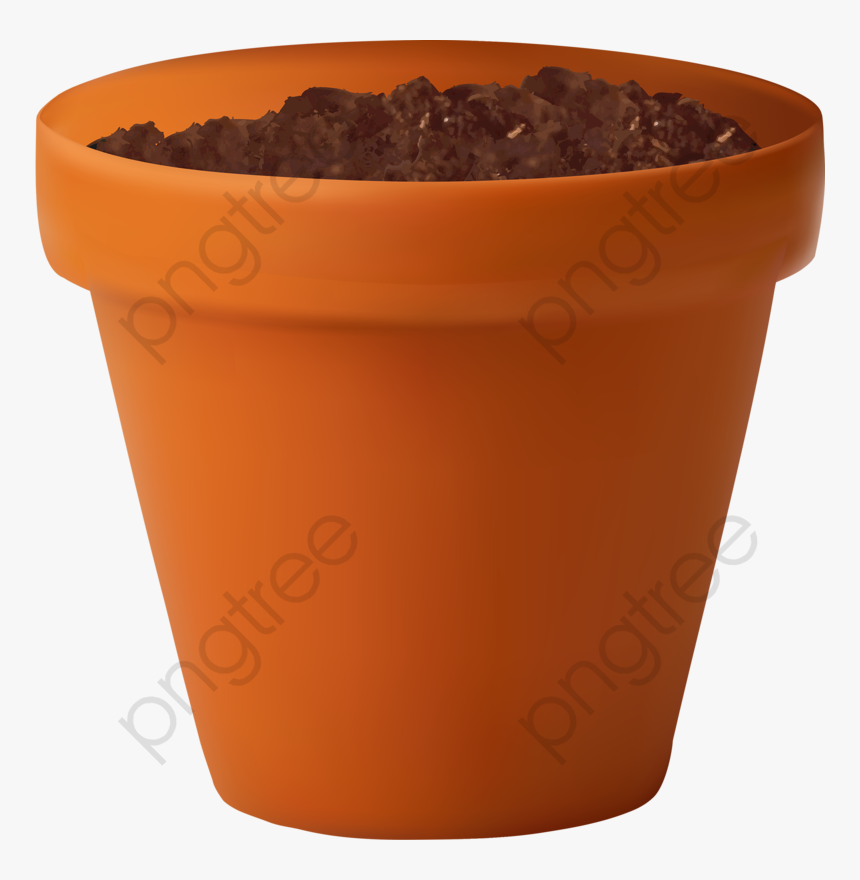 Transparent Dirt Clipart - Flower Pot With Dirt, HD Png Download, Free Download