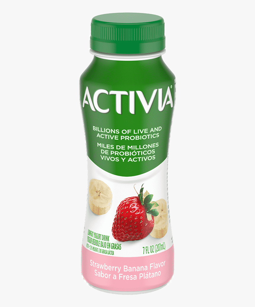 Activia Lowfat Strawberry Banana Probiotic Drink - Activia Strawberry Banana Yogurt, HD Png Download, Free Download