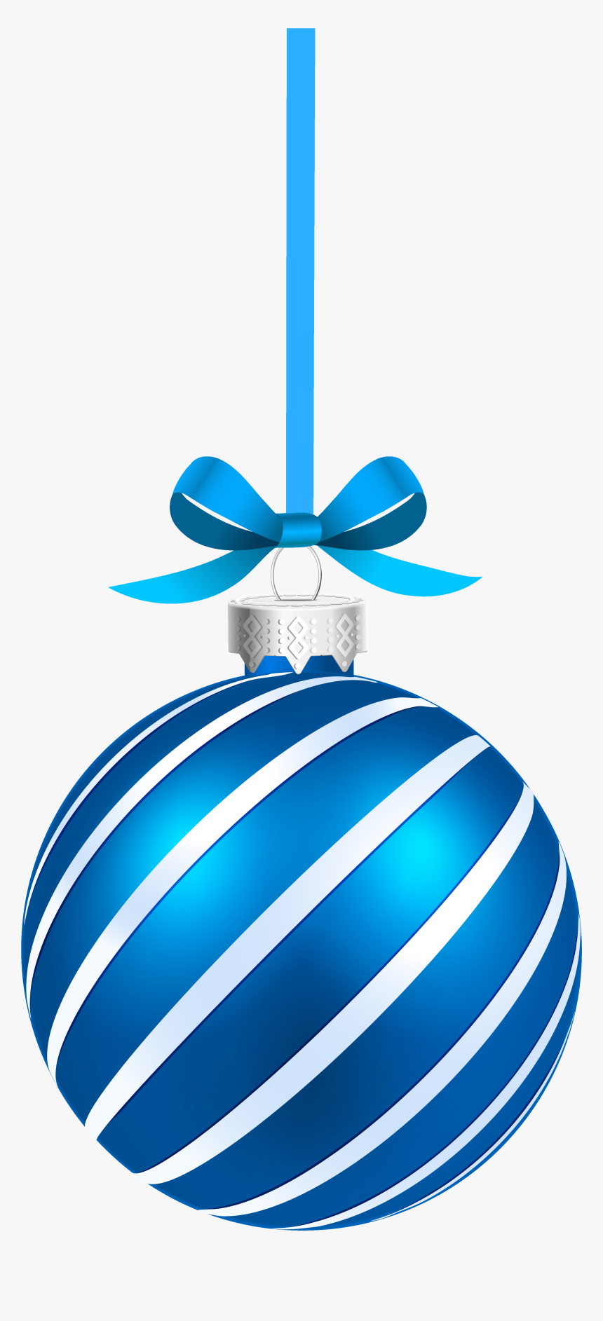 Blue Sriped Christmas Hanging Ball Png Image - Christmas Ball Decorations Png, Transparent Png, Free Download