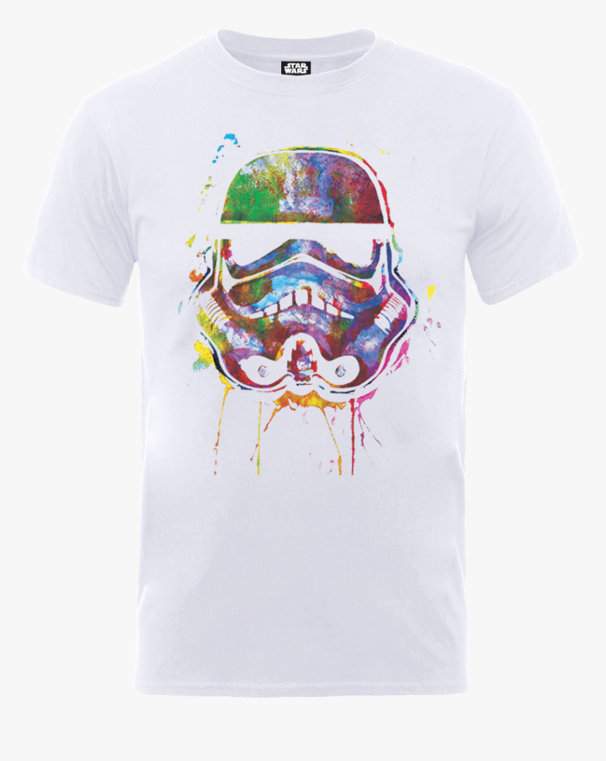 Star Wars Paint Splat Stormtrooper T-shirt - Captain Marvel White T Shirt, HD Png Download, Free Download
